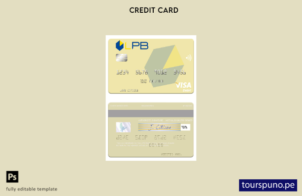 lista para imprimir plantilla de tarjeta de débito visa LPB Bank de Letonia